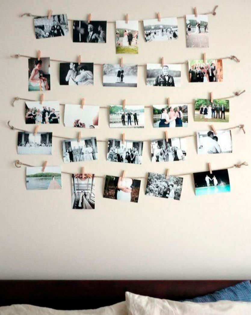 Как красиво повесить фотографии на стену без рамок